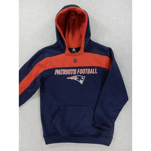 New England Patriots‎ NFL Football Sideline Hoodie Sweatshirt (Boy's Large) Blue - Picture 1 of 4
